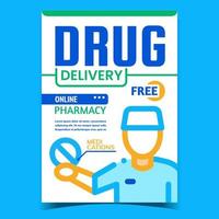 Drug Delivery Creative Advertising Banner Vector