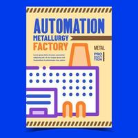 vector de banner de promoción de fábrica de metalurgia de automatización