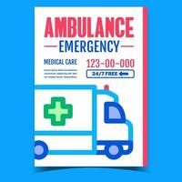 Ambulance Emergency Advertising Banner Vector