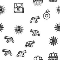 Pirate Sea Bandit Tool Seamless Pattern Vector