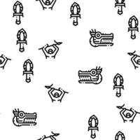 Aztec Civilization Seamless Pattern Vector