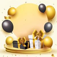 Luxury golden happy birthday background photo