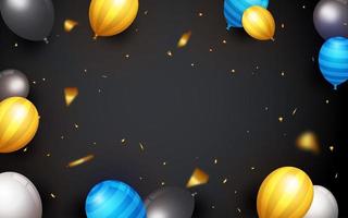 Happy birthday background with 3D ballon photo