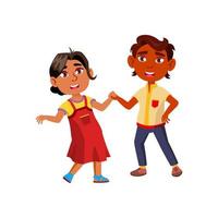 Boy And Girl Children Dancing Together Vector