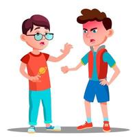 Angry Boy Screaming At Friend Vector. Isolated Illustration vector