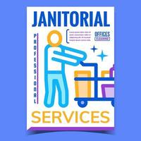 vector de cartel de publicidad de servicios de conserjería