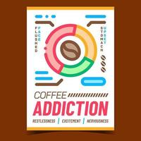 vector de banner de publicidad creativa de adicción al café