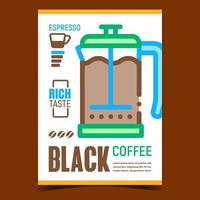 vector de cartel de publicidad creativa de café negro