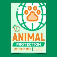 vector de cartel de promoción creativa de protección animal
