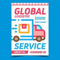 Global Logistic Service Advertising Banner Vector