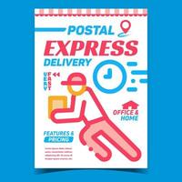 Postal Express Delivery Advertising Poster Vector