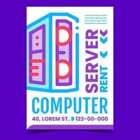 Computer Rent Server Promotional Banner Vector