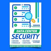 Data Center Security Creative Promo Poster Vector