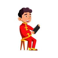 Kid Boy Using Smartphone Digital Gadget Vector