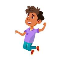 Kid Boy Jumping And Celebrating Victory Vector