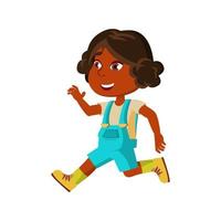 Girl Child Running And Jump On Playground Vector