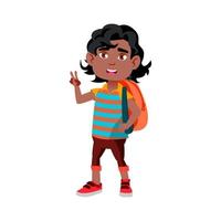 niño va a la escuela con vector de mochila