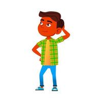 Preteen Boy Thinking For Solving Problem Vector