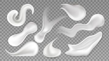 Cosmetic Cream Smear Drop Collection Set Vector