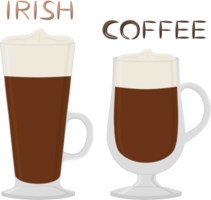 Cocktail à la crème de café irlandais dans une tasse en verre avec de la mousse png
