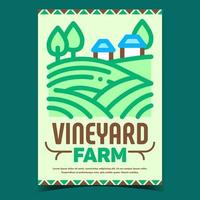 vector de cartel de publicidad creativa de granja de viñedos