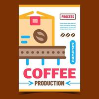 vector de cartel de publicidad creativa de producción de café