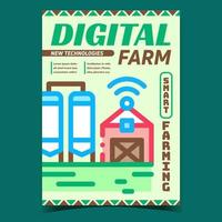 vector de cartel de publicidad creativa de granja digital