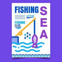 Sea Fishing Creative Advertising Banner Vector