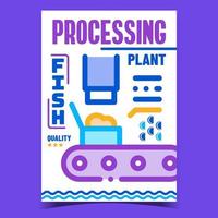 Fish Plant Processing Advertising Poster Vector