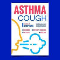 vector de cartel promocional creativo de tos de asma