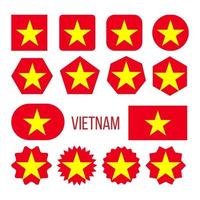 Vietnam Flag Collection Figure Icons Set Vector