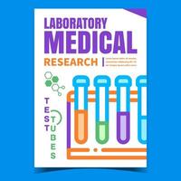 Laboratory Medical Research Promo Banner Vector
