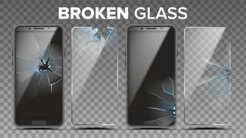 vector de protector de pantalla de teléfono de vidrio roto