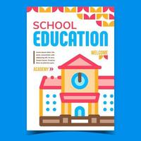 School Education Creative Advertise Banner Vector