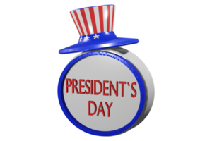 presidents day 3d icon png