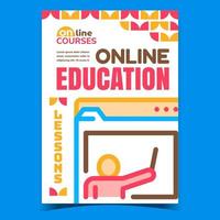 Online Education Study Advertising Banner Vector
