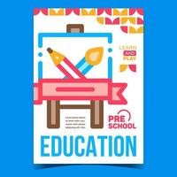 Preschool Education Advertising Poster Vector