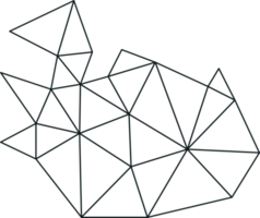 carte polygonale de l'islande sur fond transparent. png