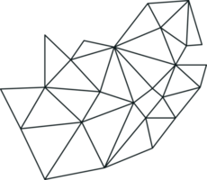 mapa poligonal da áfrica do sul em fundo transparente. png