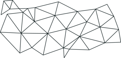 carte polygonale de la Turquie sur fond transparent. png