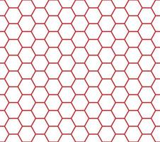 Red and White Seamless Honeycomb Pattern vector