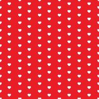 White Seamless Hearts Pattern On Red Background vector