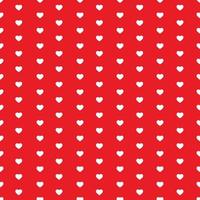 White Seamless Hearts Pattern On Red Background vector