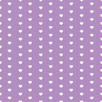 White Seamless Hearts Pattern On Purple Background vector