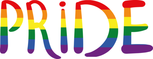 Gender, LGBT Doodle Rainbow Lettering. Title Pride png