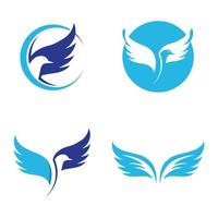 bird and wing logo icon vector illustration template design