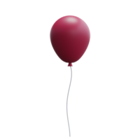 balão vermelho 3D. renderização 3D. png