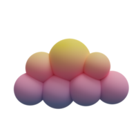 3D-Regenbogenwolke. 3D-Rendering. png