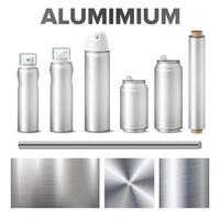 aluminio y producto hecho de vector de cosas de metal