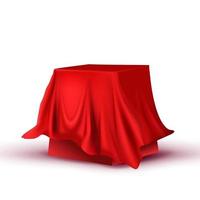 Design Hidden Red Tablecloth Square Table Vector